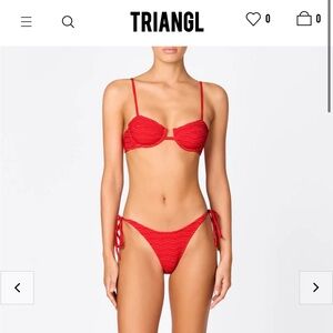 Mala Moto Red / TRIANGL Towelling Balconette Bikini Set